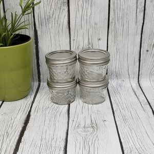 Ball Mason Jelly Jars-4 oz. each - Quilted Crystal Style